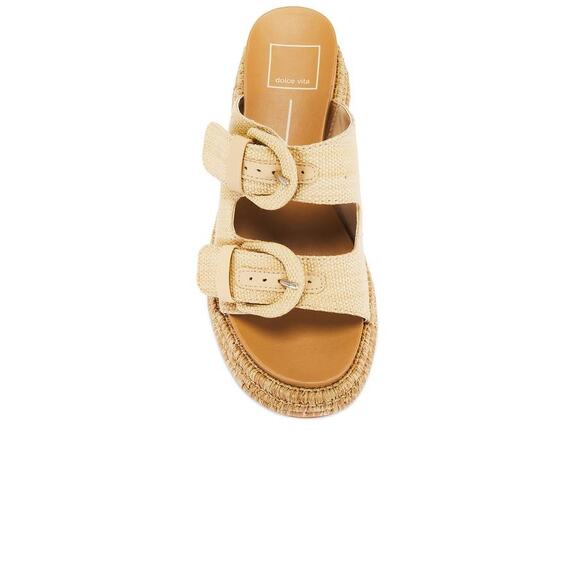 dolce vita Witny Sandal Slide VWITNY0 Light Natural Woven Raffia US  9.5 M NEW - Picture 5 of 6